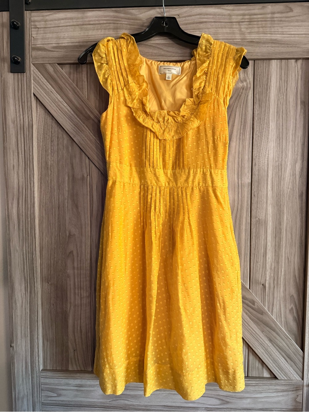 Moulinette Soeurs Sunny Yellow Ruffle-Neck Dress